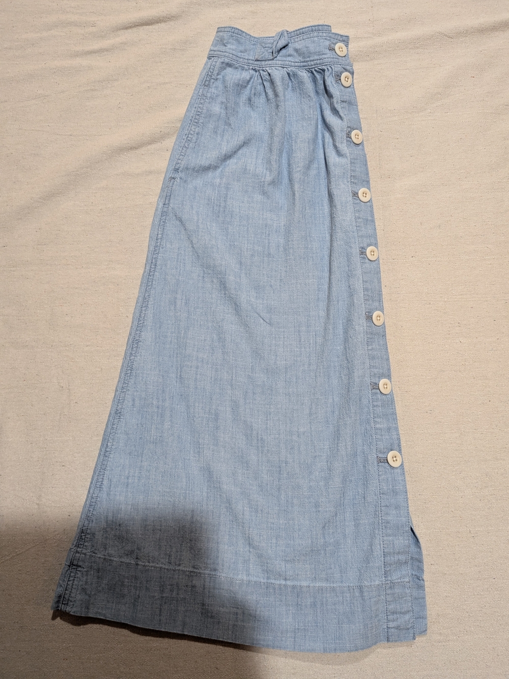 Madewell Light Blue Button Front Midi Skirt - Picture 3 of 11